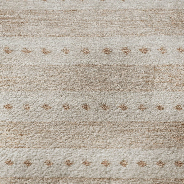 HomeRoots 8' X 10' Salmon Beige Geometric Area Rug – Washable, UV-Protected, Durable & Stylish for Every Room 708041