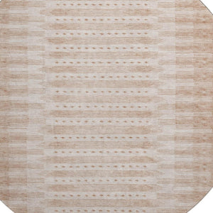 HomeRoots 8' X 10' Salmon Beige Geometric Area Rug – Washable, UV-Protected, Durable & Stylish for Every Room 708041