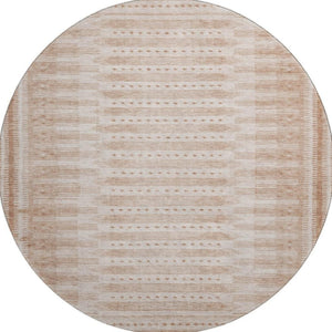 HomeRoots 8' X 10' Salmon Beige Geometric Area Rug – Washable, UV-Protected, Durable & Stylish for Every Room 708041
