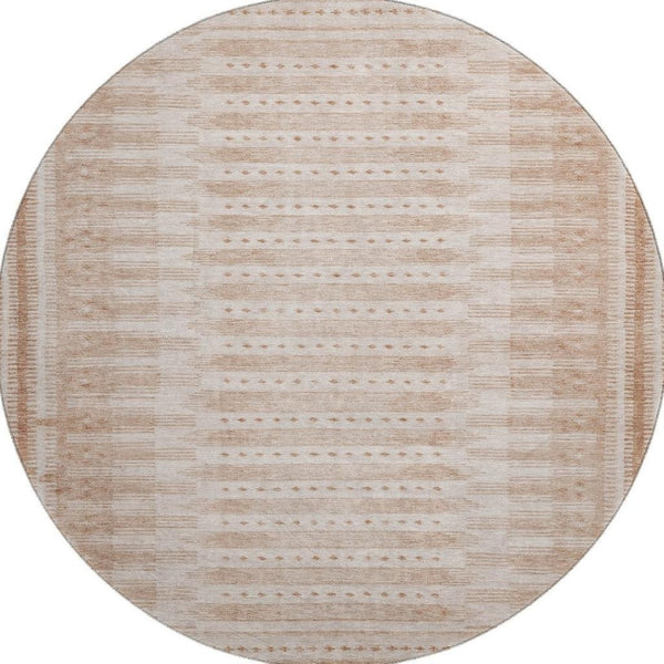 HomeRoots 8' X 10' Salmon Beige Geometric Area Rug – Washable, UV-Protected, Durable & Stylish for Every Room 708041