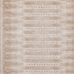 HomeRoots 9' X 12' Salmon & Beige Geometric Area Rug - Washable, UV-Protected, Durable for High-Traffic Spaces 708042