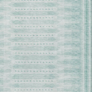 HomeRoots 5' X 8' Turquoise Aqua Geometric Area Rug - UV Protected, Washable & Durable for High-Traffic Spaces 708045
