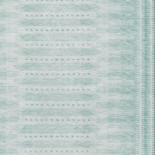 HomeRoots 5' X 8' Turquoise Aqua Geometric Area Rug - UV Protected, Washable & Durable for High-Traffic Spaces 708045
