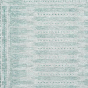 HomeRoots 8' Turquoise and Aqua Geometric Washable Round Rug – Stylish, Durable, UV-Protected for Any Space! 708046