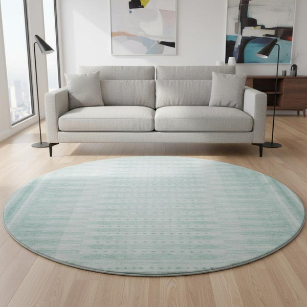 HomeRoots 8' X 10' Turquoise Aqua Geometric Area Rug - Washable, UV Protected, Stylish & Durable for Any Space 708047