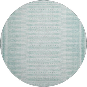 HomeRoots 8' X 10' Turquoise Aqua Geometric Area Rug - Washable, UV Protected, Stylish & Durable for Any Space 708047