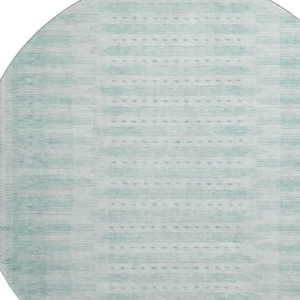 HomeRoots 8' X 10' Turquoise Aqua Geometric Area Rug - Washable, UV Protected, Stylish & Durable for Any Space 708047