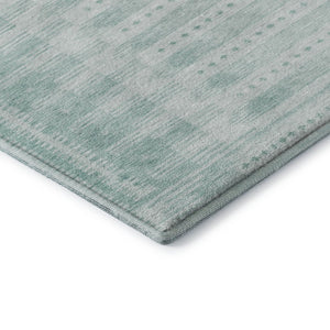 HomeRoots 9' X 12' Turquoise & Aqua Geometric Area Rug - Washable, UV-Protected, Durable for Busy Homes! 708048