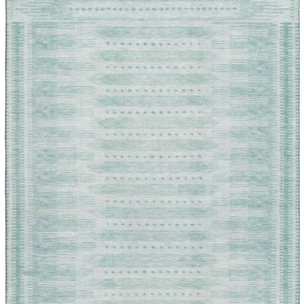 HomeRoots 9' X 12' Turquoise & Aqua Geometric Area Rug - Washable, UV-Protected, Durable for Busy Homes! 708048