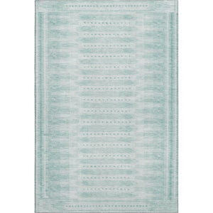 HomeRoots 10' X 14' Turquoise & Aqua Geometric Washable Area Rug with UV Protection & Stain Resistance 708049