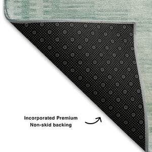 HomeRoots 10' X 14' Turquoise & Aqua Geometric Washable Area Rug with UV Protection & Stain Resistance 708049