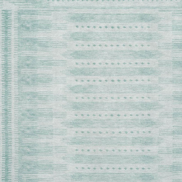 HomeRoots 10' X 14' Turquoise & Aqua Geometric Washable Area Rug with UV Protection & Stain Resistance 708049