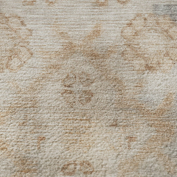HomeRoots 8' X 10' Elegant Copper & Gray Medallion Washable Area Rug with UV Protection for High-Traffic Homes 708053
