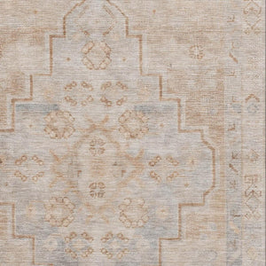 HomeRoots 9' X 12' Washable Copper and Gray Medallion Area Rug with UV Protection for Pets and Kids' Homes 708054