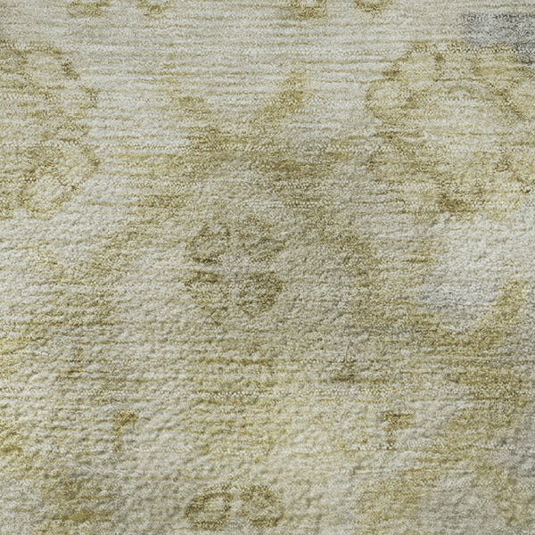 HomeRoots 8' X 10' Washable Gold and Gray Medallion Area Rug with UV Protection for Stylish Home Spaces 708059