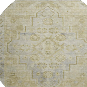 HomeRoots 8' X 10' Washable Gold and Gray Medallion Area Rug with UV Protection for Stylish Home Spaces 708059