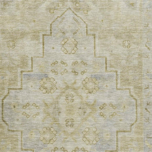 HomeRoots 9' X 12' Gold and Gray Medallion Area Rug - Washable, Stain-Resistant, UV Protected for Durability 708060