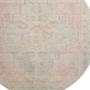 HomeRoots 8' X 10' Pink And Gray Medallion Area Rug - Washable, Stain-Resistant, UV Protected for Style & Comfort 708071