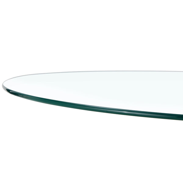 English Elm A Round Tempered Glass Dining Table with Silver Legs Seats Six in Modern Style W1151S03483