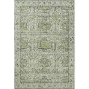 HomeRoots 10' X 14' Artichoke Green & Gray Geometric Area Rug - Washable, UV-Protected, Durable for Busy Homes 708085