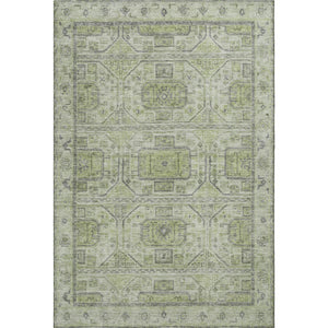 HomeRoots 10' X 14' Artichoke Green & Gray Geometric Area Rug - Washable, UV-Protected, Durable for Busy Homes 708085
