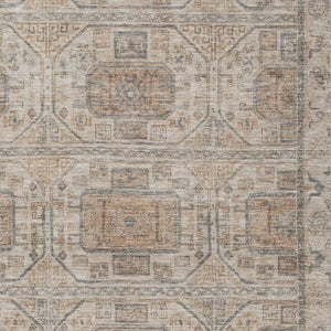 HomeRoots 5' X 8' Stylish Beige, Coffee & Gray Geometric Washable Area Rug with Stain Resistance & UV Protection 708087