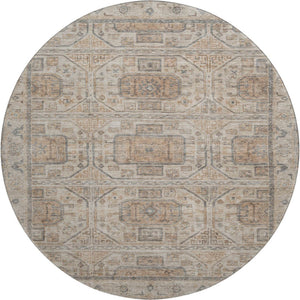 HomeRoots 8' X 10' Beige, Coffee & Gray Geometric Area Rug - Washable, UV-Protected, Durable for High-Traffic Spaces 708089