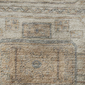 HomeRoots 8' X 10' Beige, Coffee & Gray Geometric Area Rug - Washable, UV-Protected, Durable for High-Traffic Spaces 708089