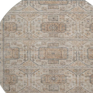 HomeRoots 8' X 10' Beige, Coffee & Gray Geometric Area Rug - Washable, UV-Protected, Durable for High-Traffic Spaces 708089