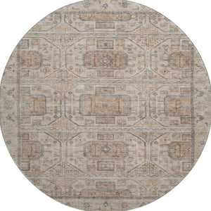 HomeRoots 8' X 10' Beige, Coffee & Gray Geometric Area Rug - Washable, UV-Protected, Durable for High-Traffic Spaces 708089