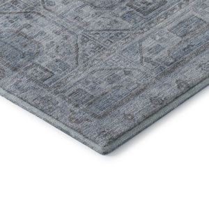 HomeRoots 8' X 10' Blue and Gray Geometric Washable Area Rug – Durable, Stylish, UV-Protected for Every Home 708095