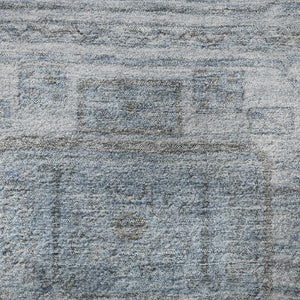 HomeRoots 8' X 10' Blue and Gray Geometric Washable Area Rug – Durable, Stylish, UV-Protected for Every Home 708095