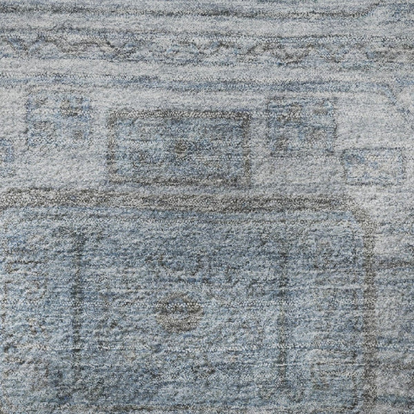HomeRoots 8' X 10' Blue and Gray Geometric Washable Area Rug – Durable, Stylish, UV-Protected for Every Home 708095