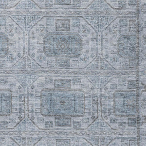 HomeRoots 10' X 14' Blue and Gray Geometric Area Rug - Durable, Washable, UV Protected for Modern Homes 708097