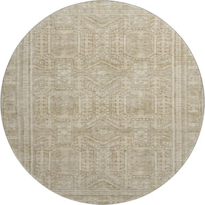 HomeRoots 8' X 10' Beige & Taupe Geometric Area Rug - Washable, UV Protected, Durable for High-Traffic Homes 708101