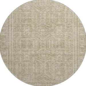 HomeRoots 8' X 10' Beige & Taupe Geometric Area Rug - Washable, UV Protected, Durable for High-Traffic Homes 708101