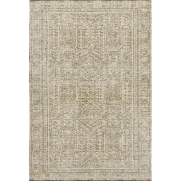 HomeRoots 10' Geometric Beige and Taupe Washable Area Rug with UV Protection for Modern Living Spaces 708103
