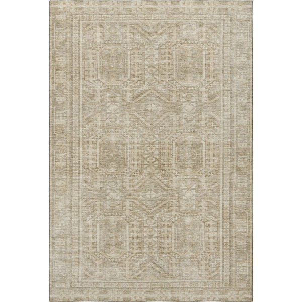 HomeRoots 10' Geometric Beige and Taupe Washable Area Rug with UV Protection for Modern Living Spaces 708103