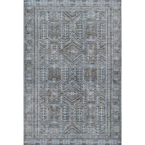HomeRoots 10' X 14' Chocolate and Blue Geometric Washable Area Rug – UV Resistant, Easy-Care for Family Spaces! 708109