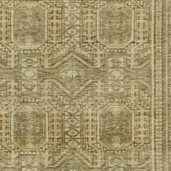 HomeRoots 10' X 14' Khaki & Taupe Geometric Area Rug - Washable, Stain Resistant, UV Protected for Busy Homes 708115