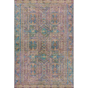 HomeRoots 5' X 8' Orange & Teal Geometric Washable Area Rug - Stain Resistant, UV Protected, Durable Design 708117