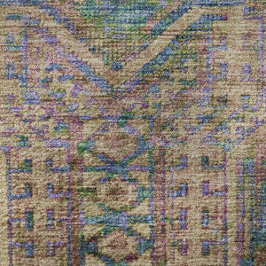 HomeRoots 8' X 10' Stylish Orange & Teal Geometric Washable Area Rug – UV Protected, Stain Resistant, Non-Slip 708119