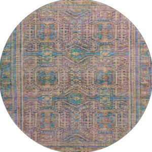 HomeRoots 8' X 10' Stylish Orange & Teal Geometric Washable Area Rug – UV Protected, Stain Resistant, Non-Slip 708119