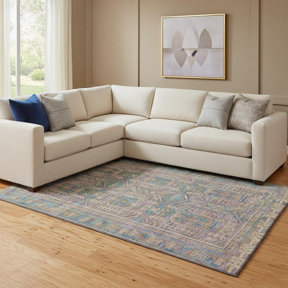 HomeRoots 9' X 12' Vibrant Orange and Teal Geometric Area Rug - Washable, UV Protected, Perfect for High-Traffic Areas 708120