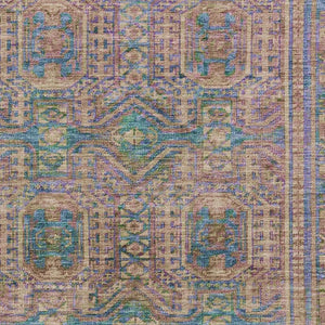 HomeRoots 9' X 12' Vibrant Orange and Teal Geometric Area Rug - Washable, UV Protected, Perfect for High-Traffic Areas 708120