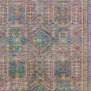 HomeRoots 10' X 14' Vibrant Orange and Teal Geometric Area Rug - Washable, UV-Protected, Family-Friendly Decor 708121