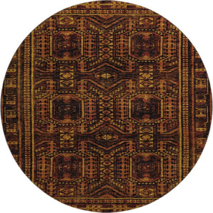 HomeRoots 8' X 10' Stylish Rust and Black Geometric Area Rug - Washable, UV-Protected for Busy Homes! 708125