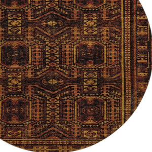 HomeRoots 8' X 10' Stylish Rust and Black Geometric Area Rug - Washable, UV-Protected for Busy Homes! 708125