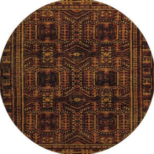 HomeRoots 8' X 10' Stylish Rust and Black Geometric Area Rug - Washable, UV-Protected for Busy Homes! 708125