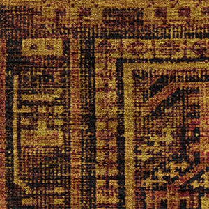 HomeRoots 9' X 12' Stylish Rust and Black Geometric Washable Area Rug with UV Protection for Modern Spaces 708126